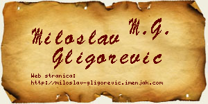 Miloslav Gligorević vizit kartica